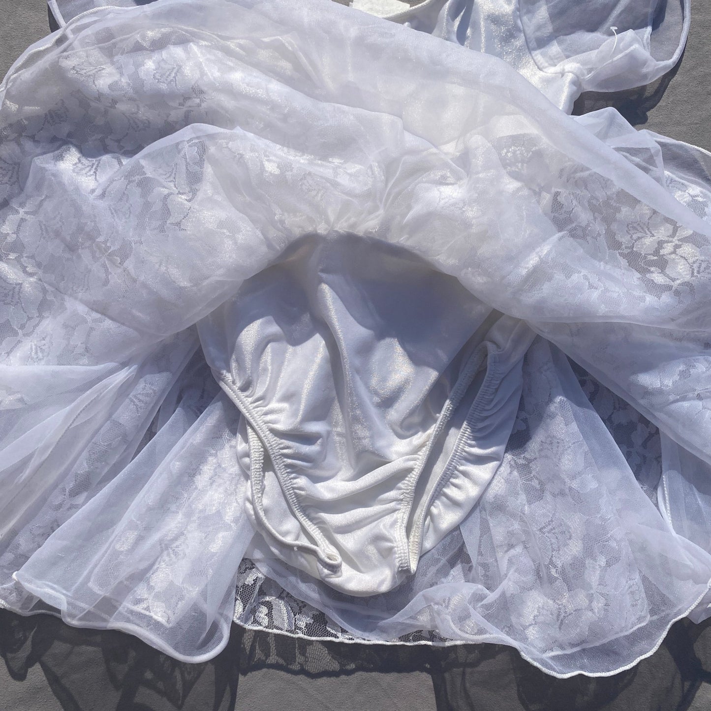 Ivory Bow Lace Leotard Dress 2 - 3 Years Ivory_Bow_Lace_Leotard_Dress_139 - Secondly