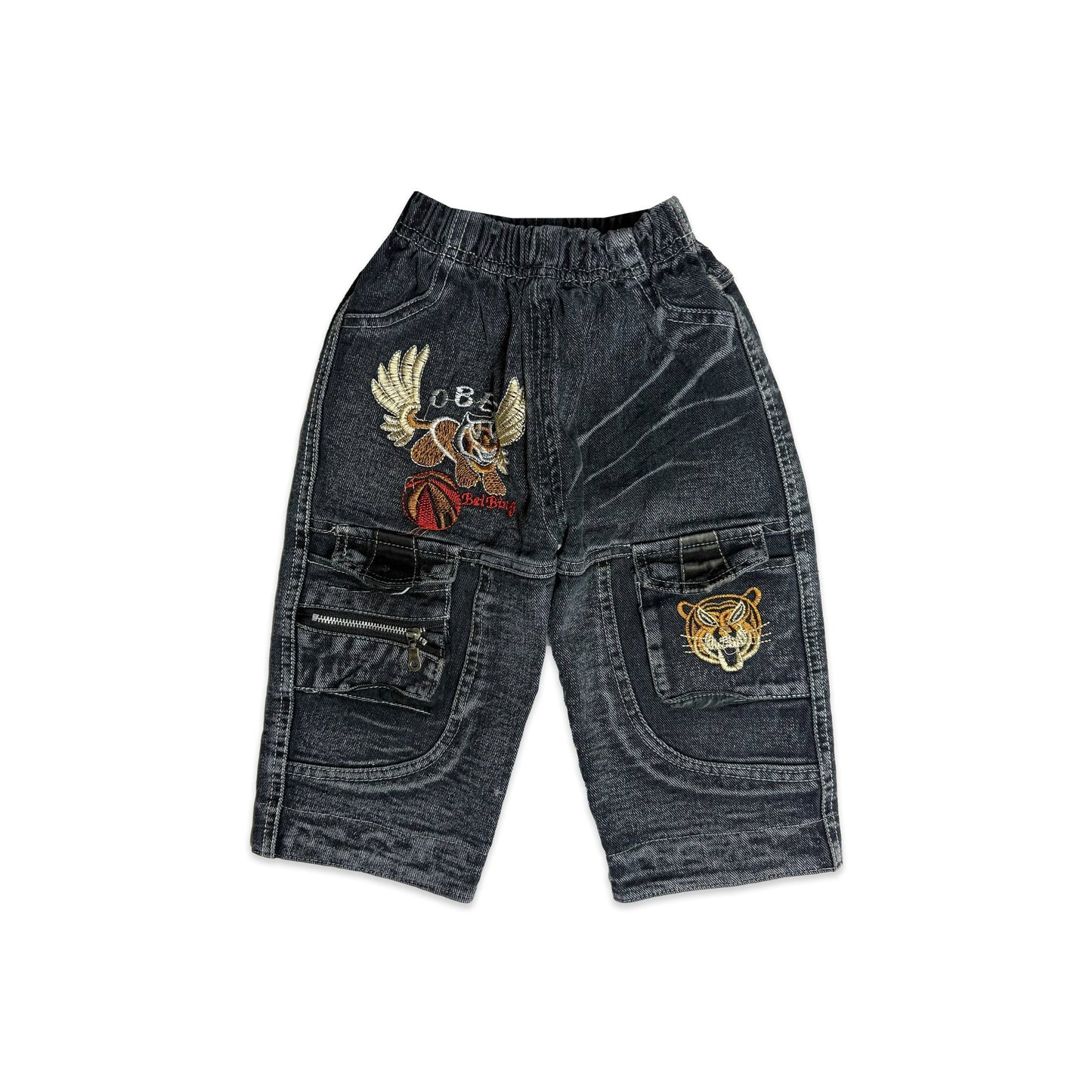 Lion Embroidered Cargo Jeans 9 - 12 Months New Arrivals Winter Lion_Embroidered_Cargo_Jeans_9 - 12_Months_443 - Secondly