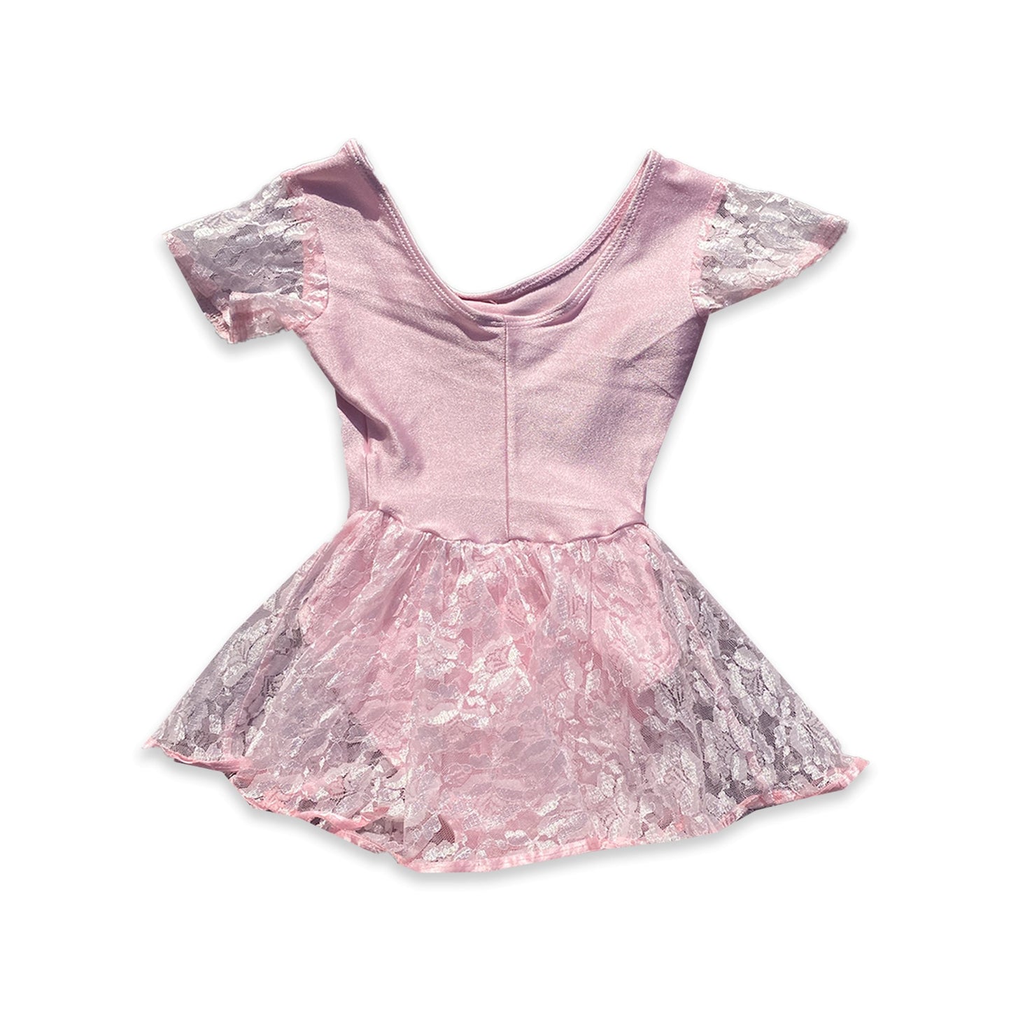 Pink Bow Lace Leotard Dress 1 - 2 Years Pink_Bow_Lace_Leotard_Dress_141 - Secondly