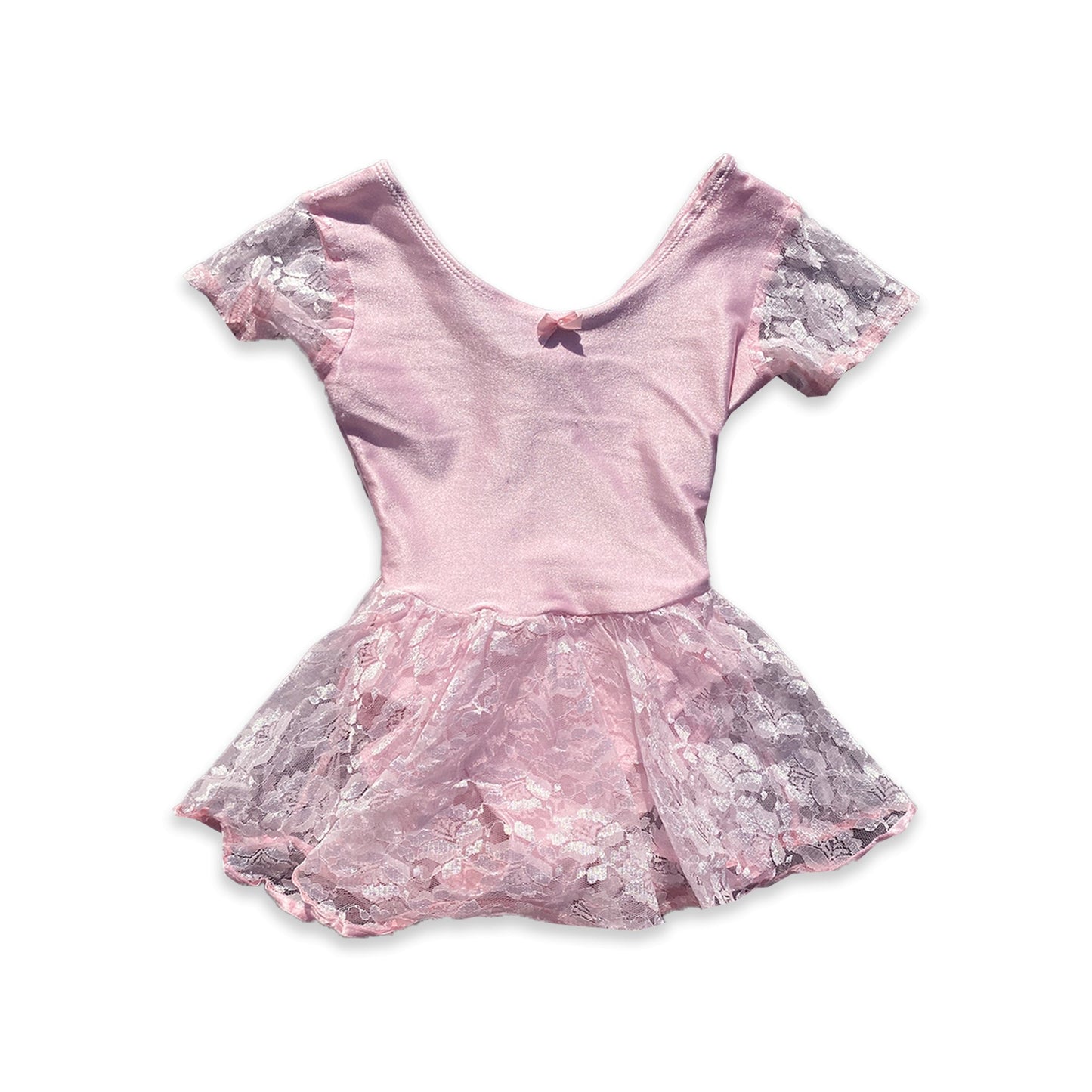 Pink Bow Lace Leotard Dress 1 - 2 Years Pink_Bow_Lace_Leotard_Dress_141 - Secondly