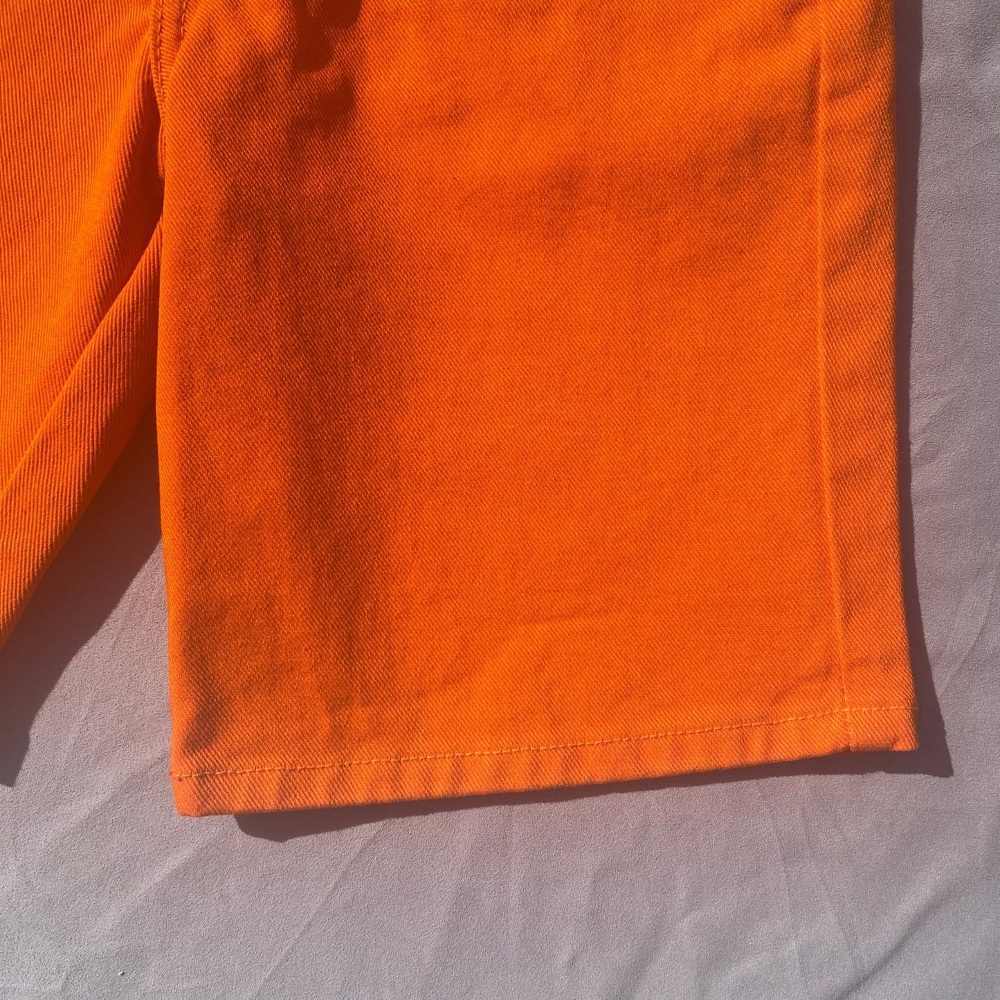 Retro Bright Orange Denim Shorts 7 - 8 Years Retro_Bright_Orange_Denim_Shorts__192 - Secondly