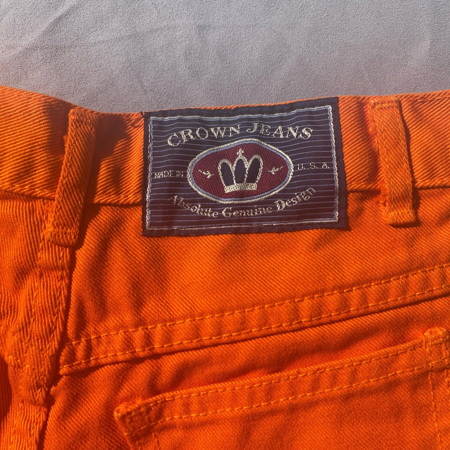 Retro Bright Orange Denim Shorts 7 - 8 Years Retro_Bright_Orange_Denim_Shorts__192 - Secondly