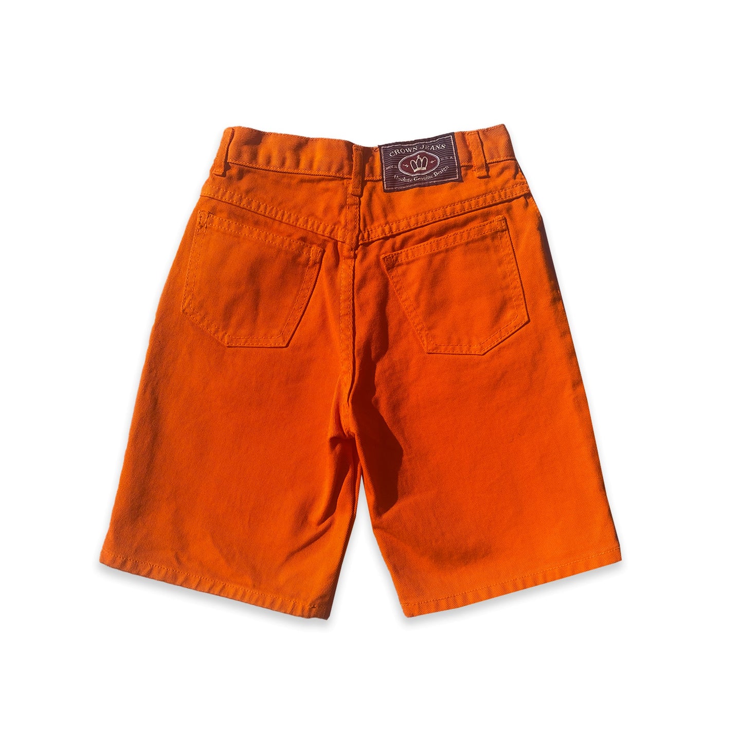 Retro Bright Orange Denim Shorts 7 - 8 Years Retro_Bright_Orange_Denim_Shorts__192 - Secondly