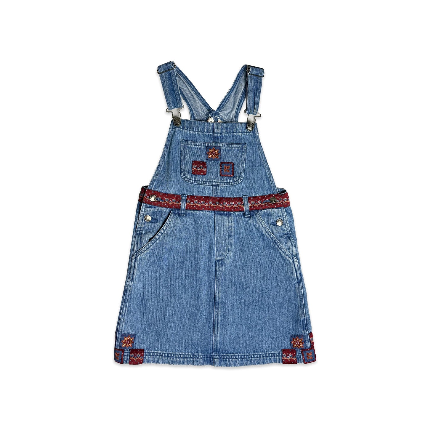 Retro Floral Dunagree Dress 7 - 8 Years Dungarees New Arrivals Retro_Floral_Dunagree_Dress_7 - 8_Years_327 - Secondly