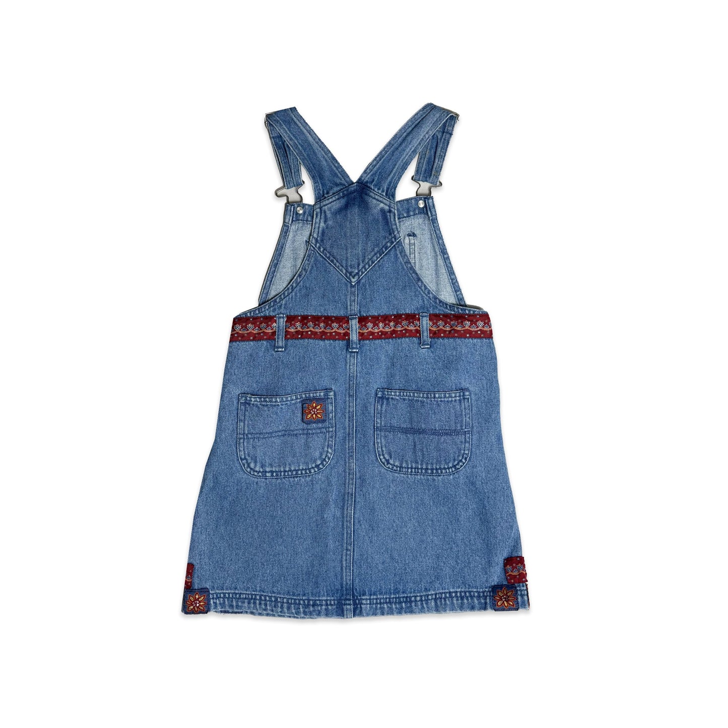 Retro Floral Dunagree Dress 7 - 8 Years Dungarees New Arrivals Retro_Floral_Dunagree_Dress_7 - 8_Years_327 - Secondly