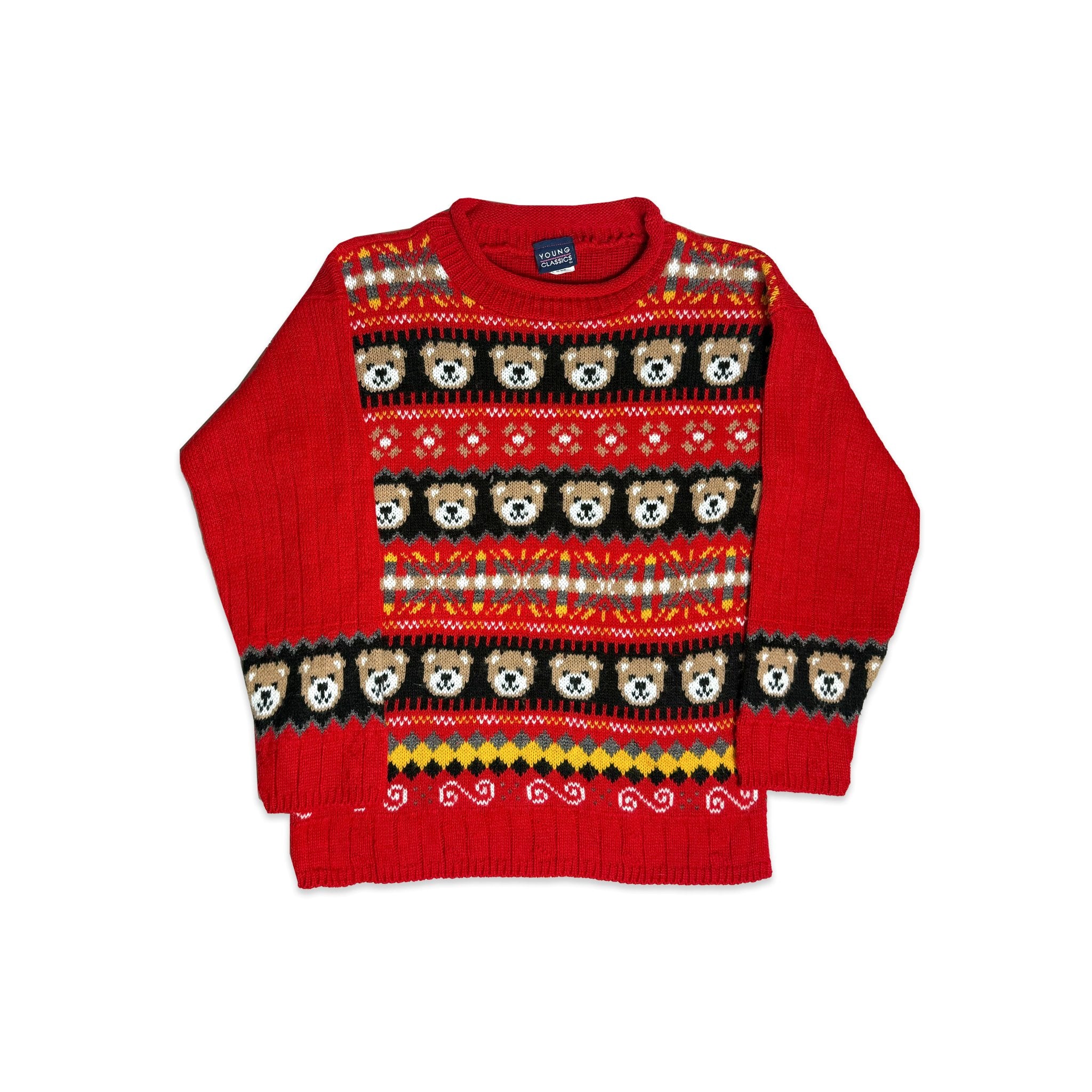 Teddy Bear Stripe Pattern Knit 9 - 10 Years New Arrivals Winter Teddy_Bear_Stripe_Pattern_Knit_9 - 10_Years_347 - Secondly