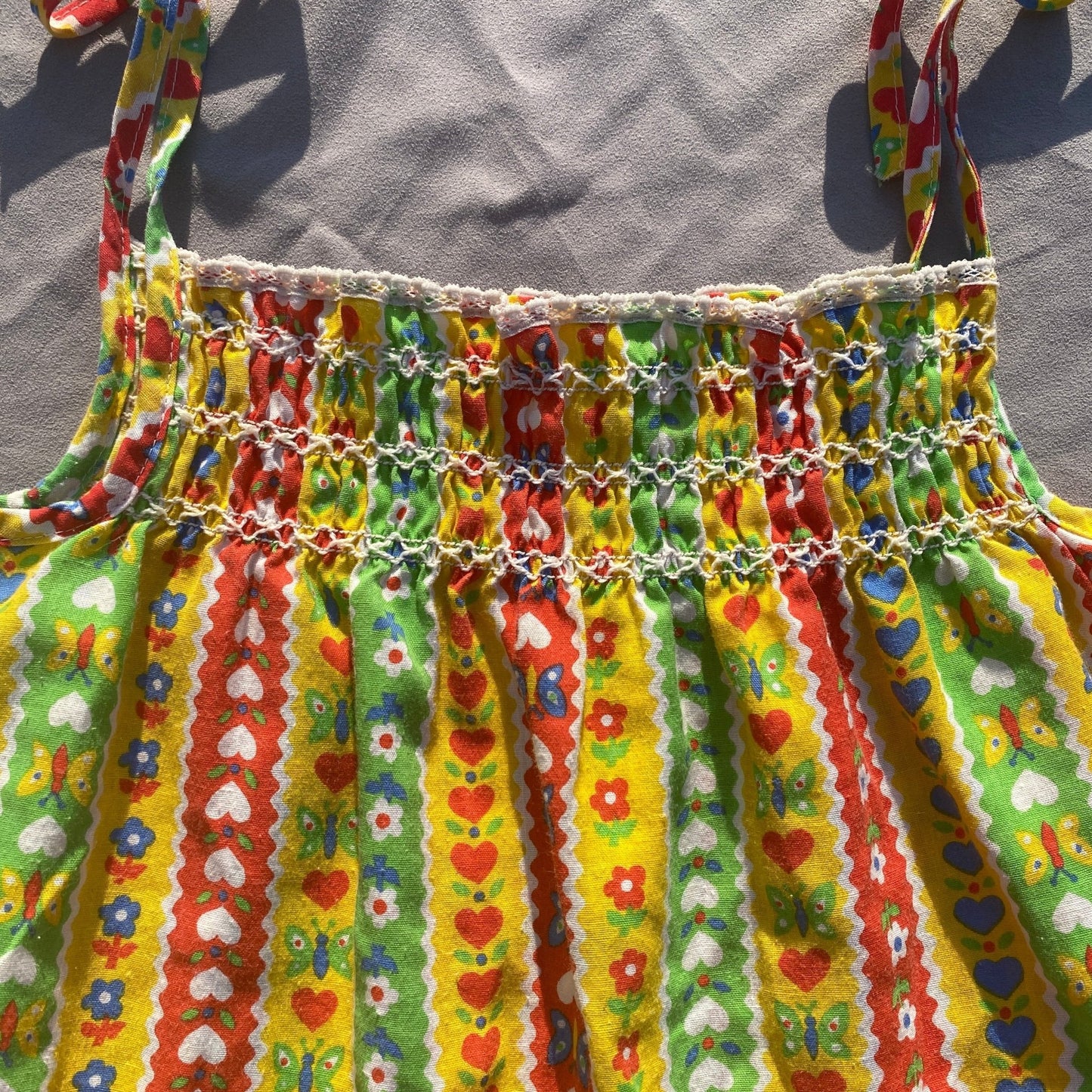 Vintage Floral Smocked Summer Top 3 - 4 Years Vintage_Floral_Smocked_Summer_Top_225 - Secondly