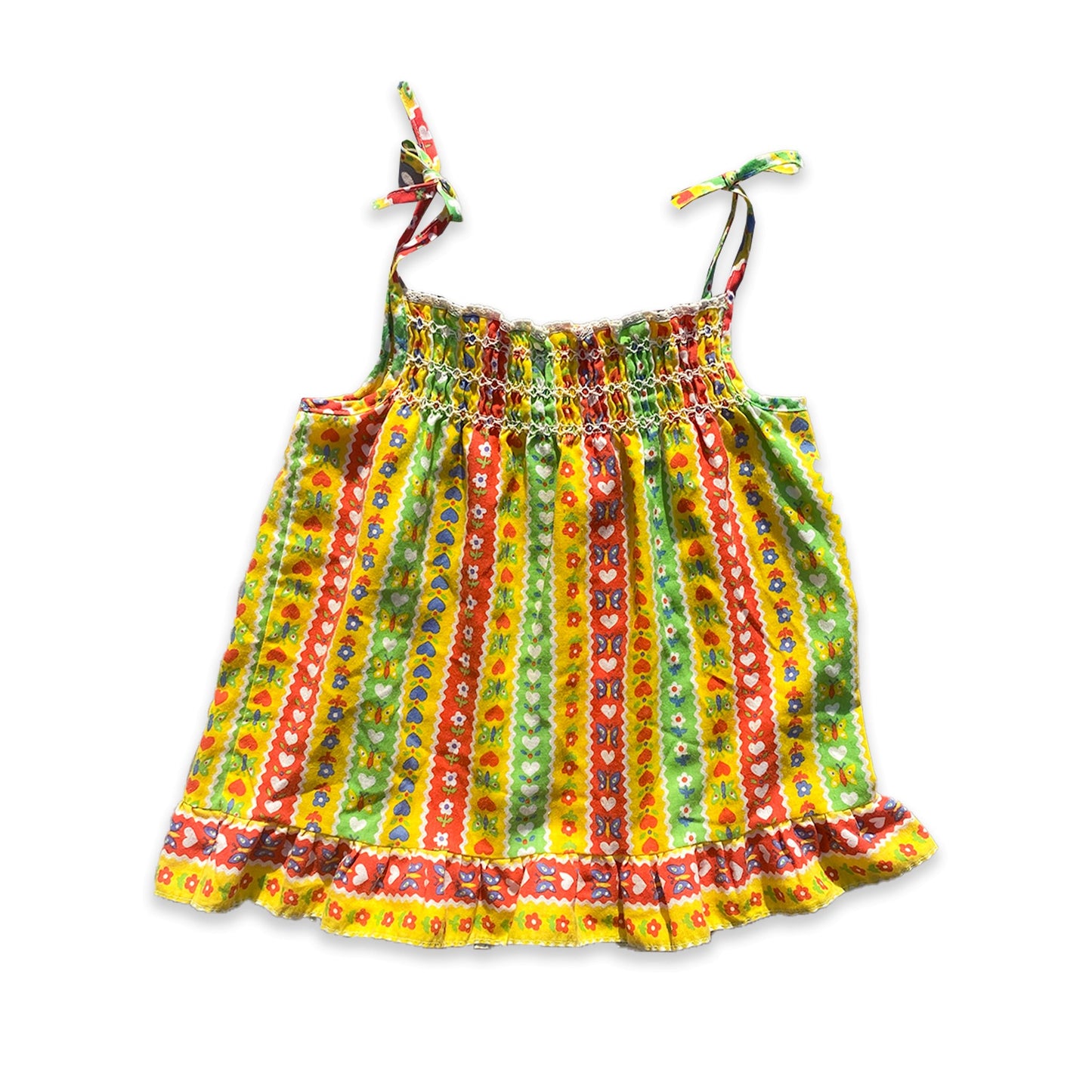 Vintage Floral Smocked Summer Top 3 - 4 Years Vintage_Floral_Smocked_Summer_Top_225 - Secondly