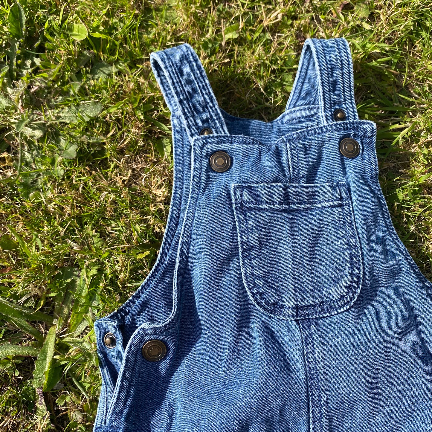 Denim Cuffed Dungarees