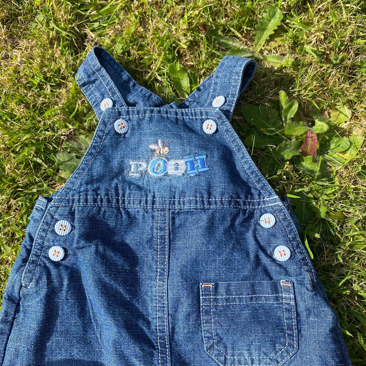 Pooh Bear Denim Dungarees - Secondly