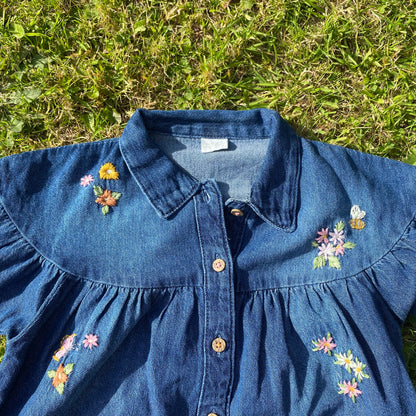 Embroidered Floral Shirt Dress