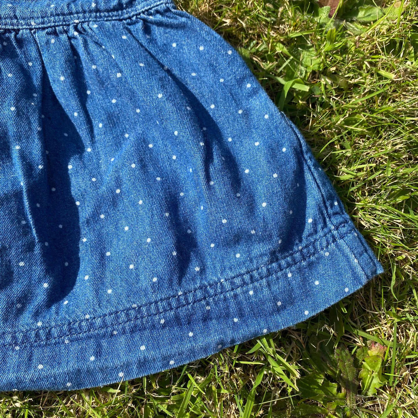 Denim Polka Dot Dress - Secondly