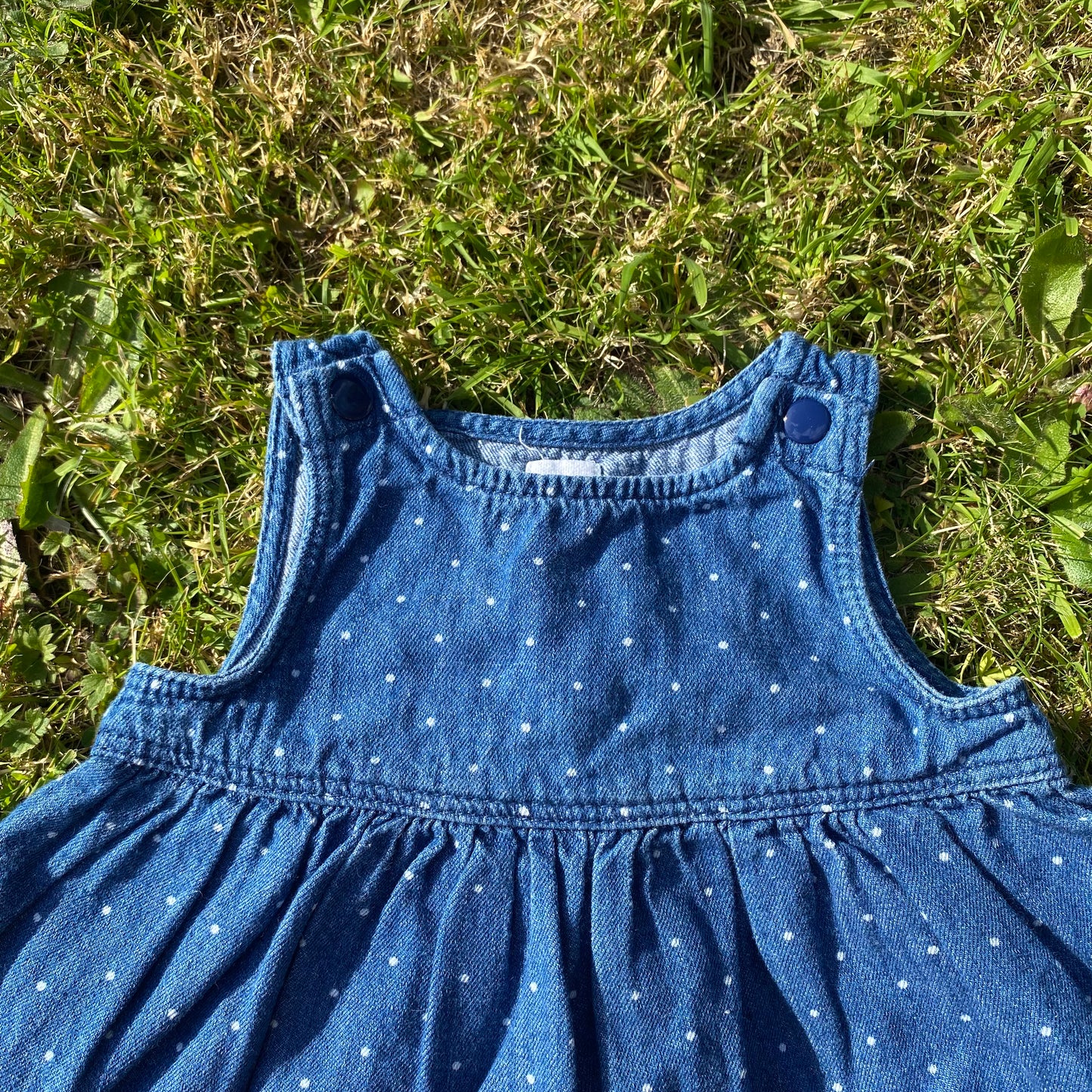 Denim Polka Dot Dress - Secondly