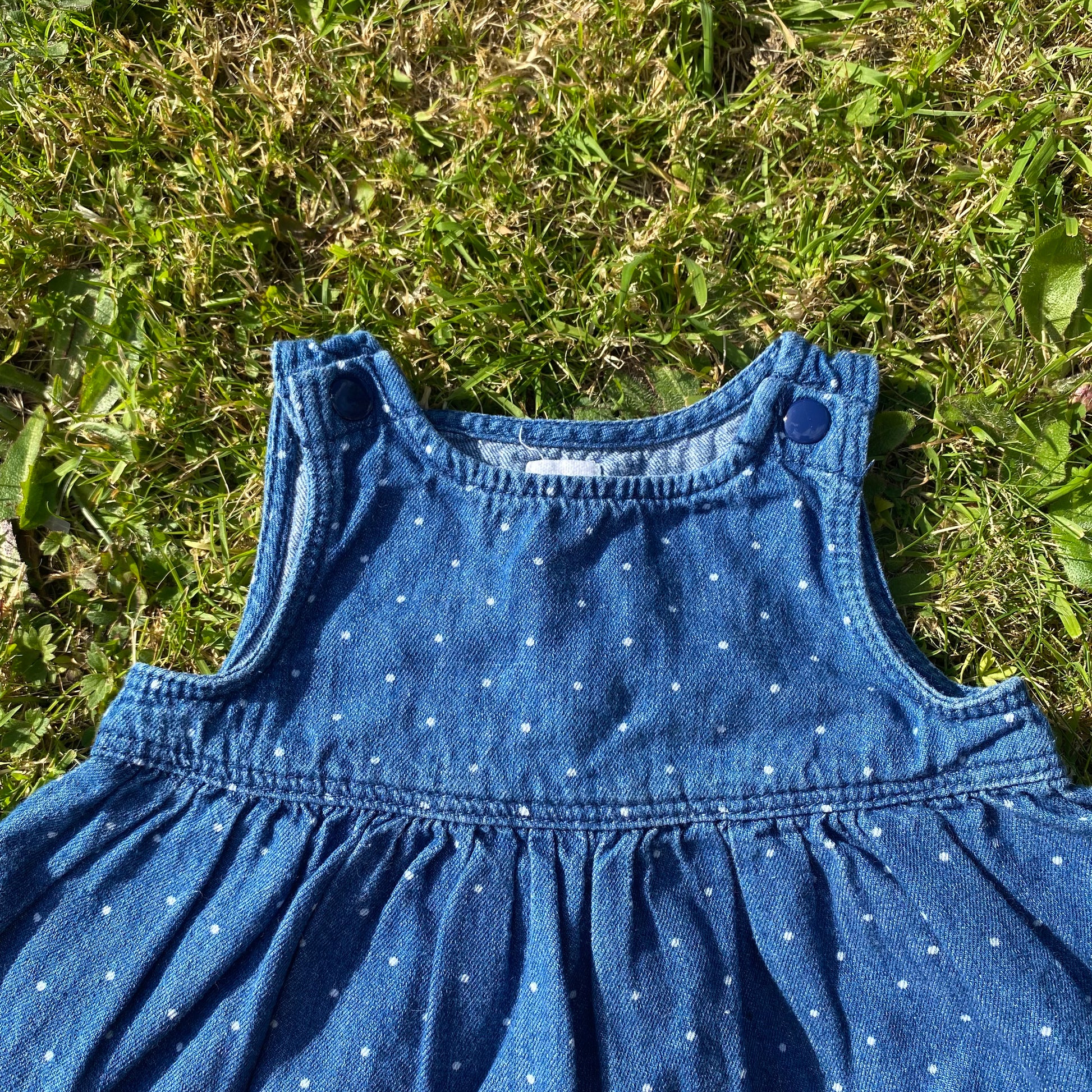 Denim Polka Dot Dress - Secondly