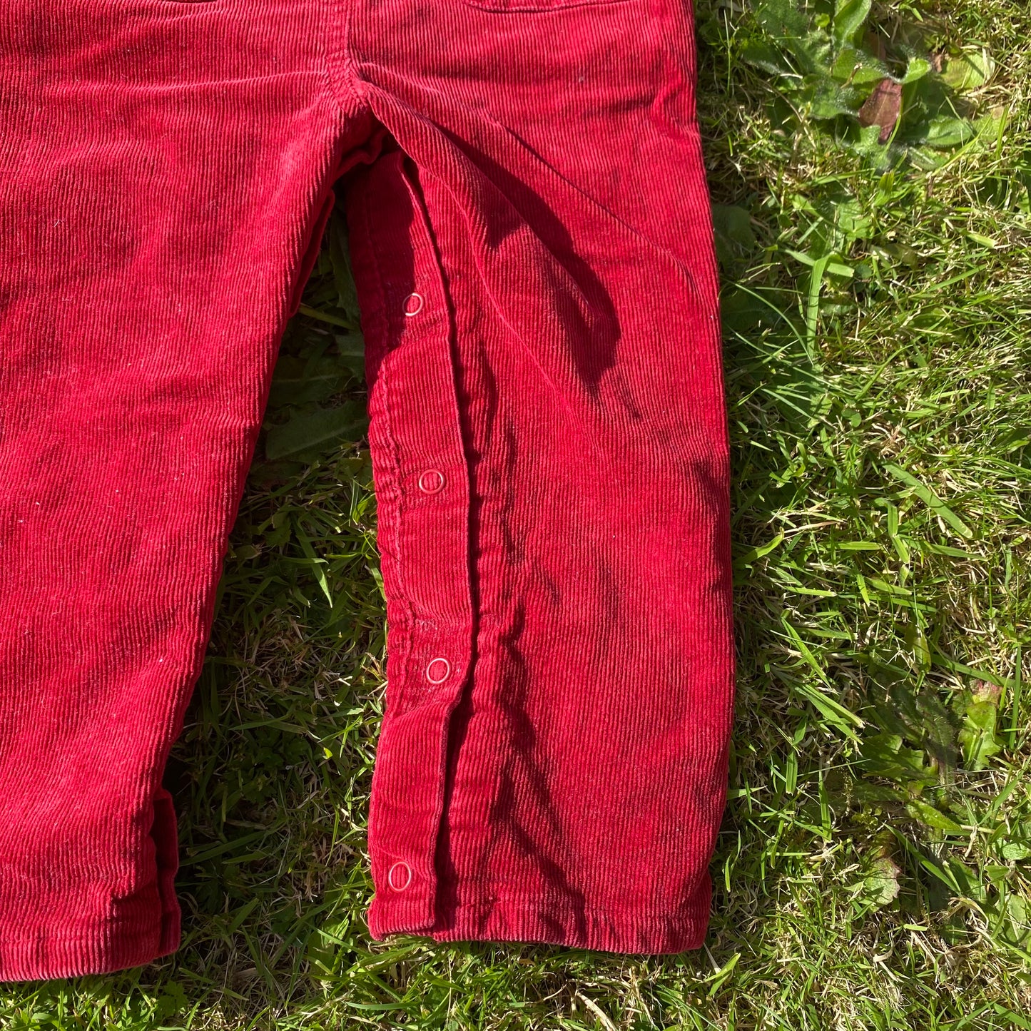 Dark Red Corduroy Dungarees