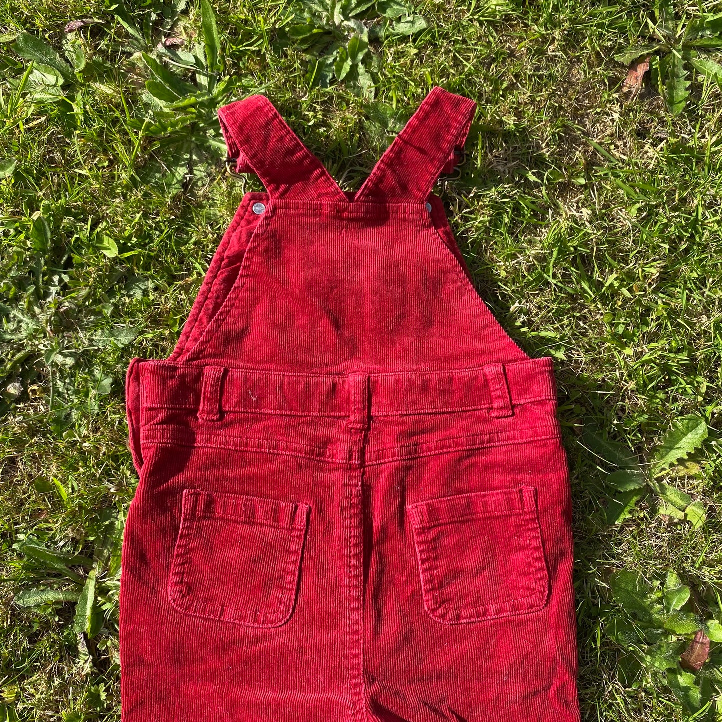 Dark Red Corduroy Dungarees