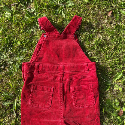 Dark Red Corduroy Dungarees