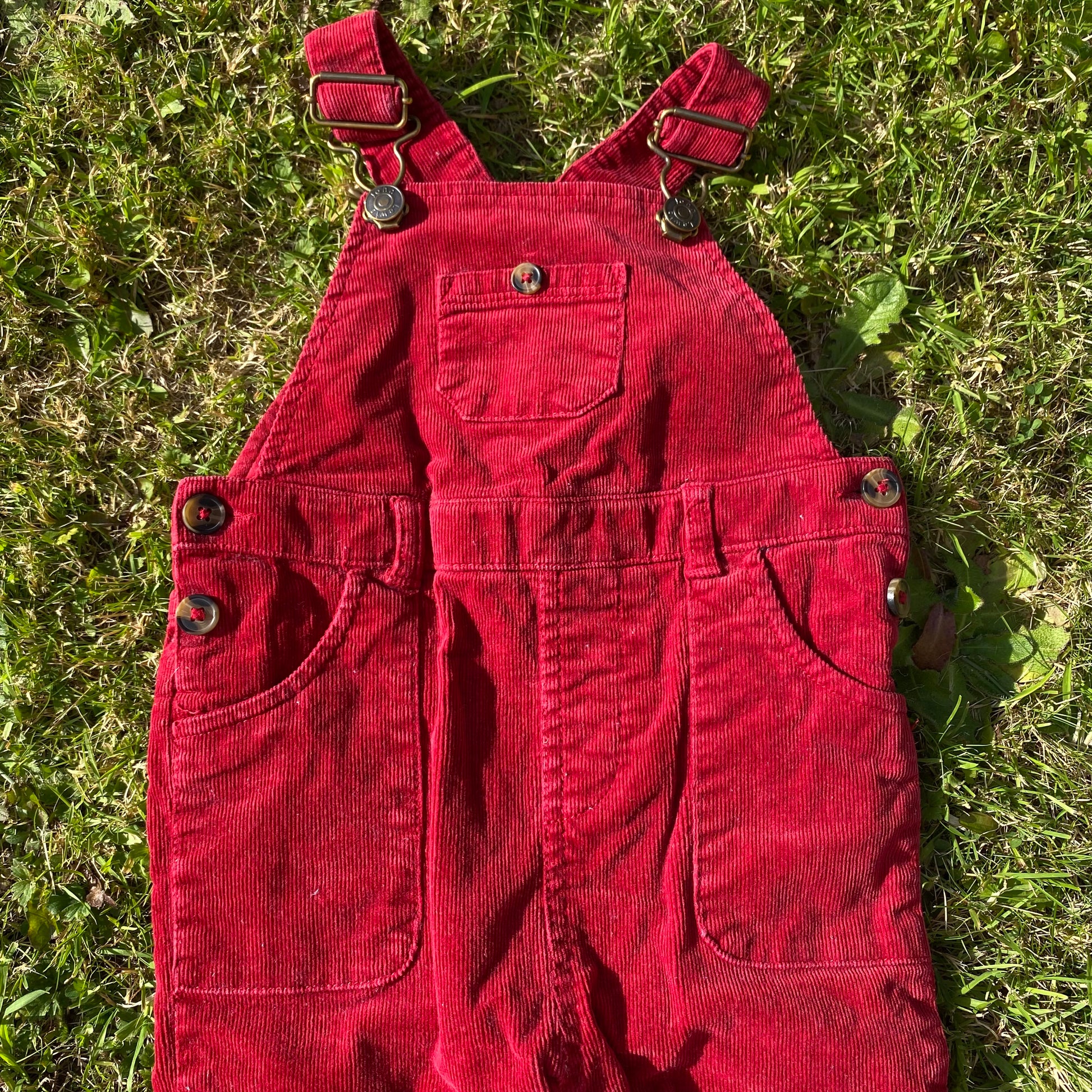 Dark Red Corduroy Dungarees