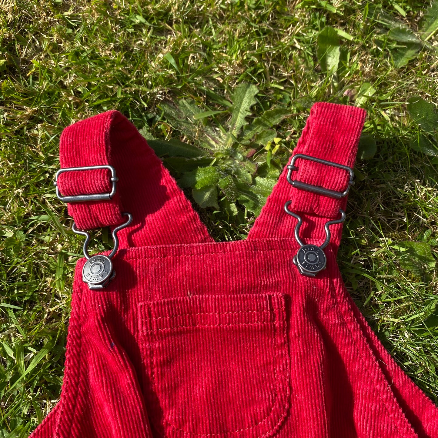 Bright Red Corduroy Dungarees