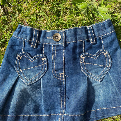 Denim Heart Pocket Mini Skirt