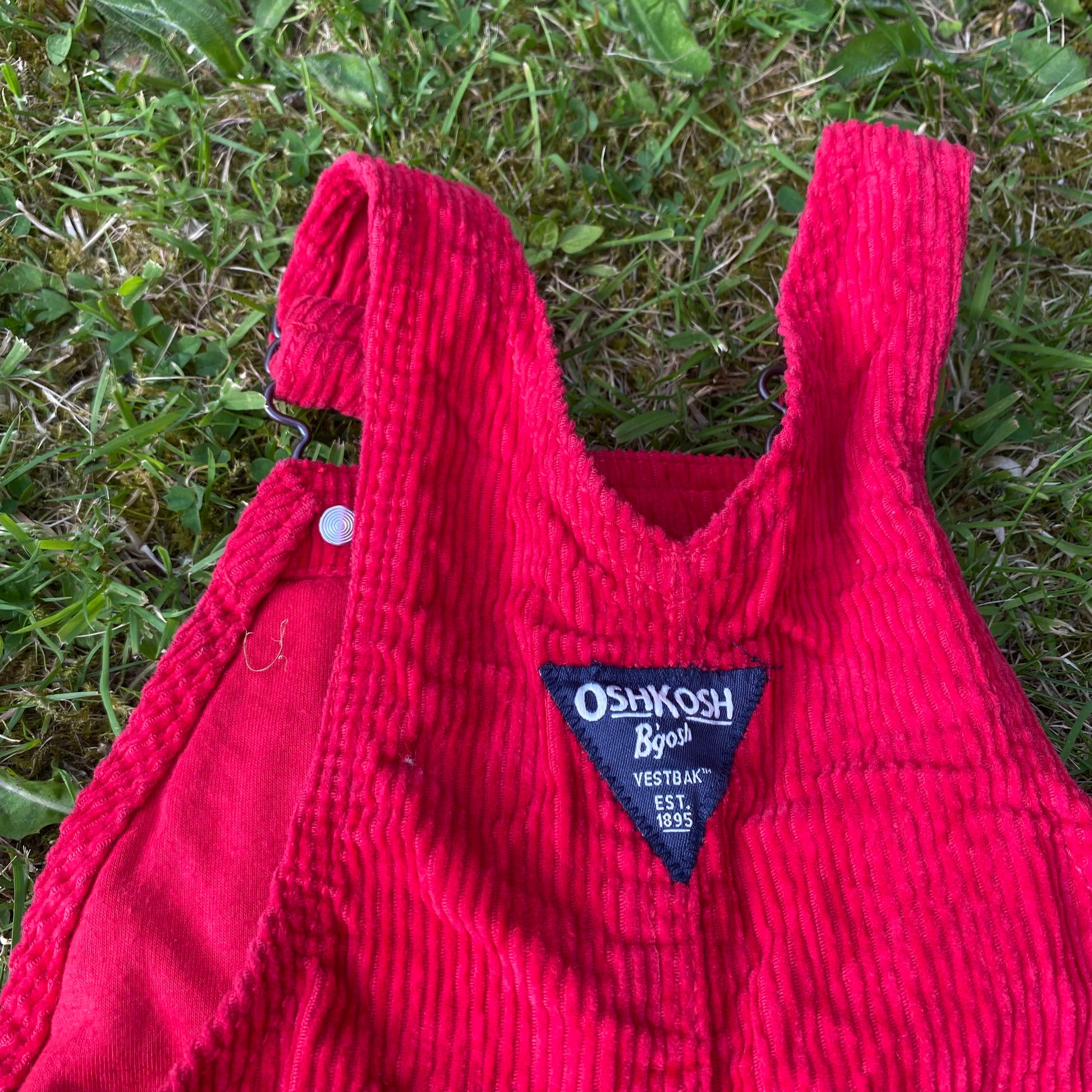 Oshkosh B'Gosh Red Corduroy Cargo Dungarees Corduroy Denim Oshkosh_B'Gosh_Red_Corduroy_Cargo_Dungarees_105 - Secondly