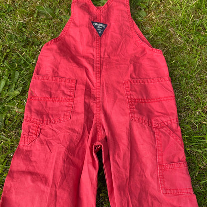 Oshkosh B'Gosh Red Cargo Dungarees Cotton Denim Oshkosh_B'Gosh_Red_Cargo_Dungarees_104 - Secondly