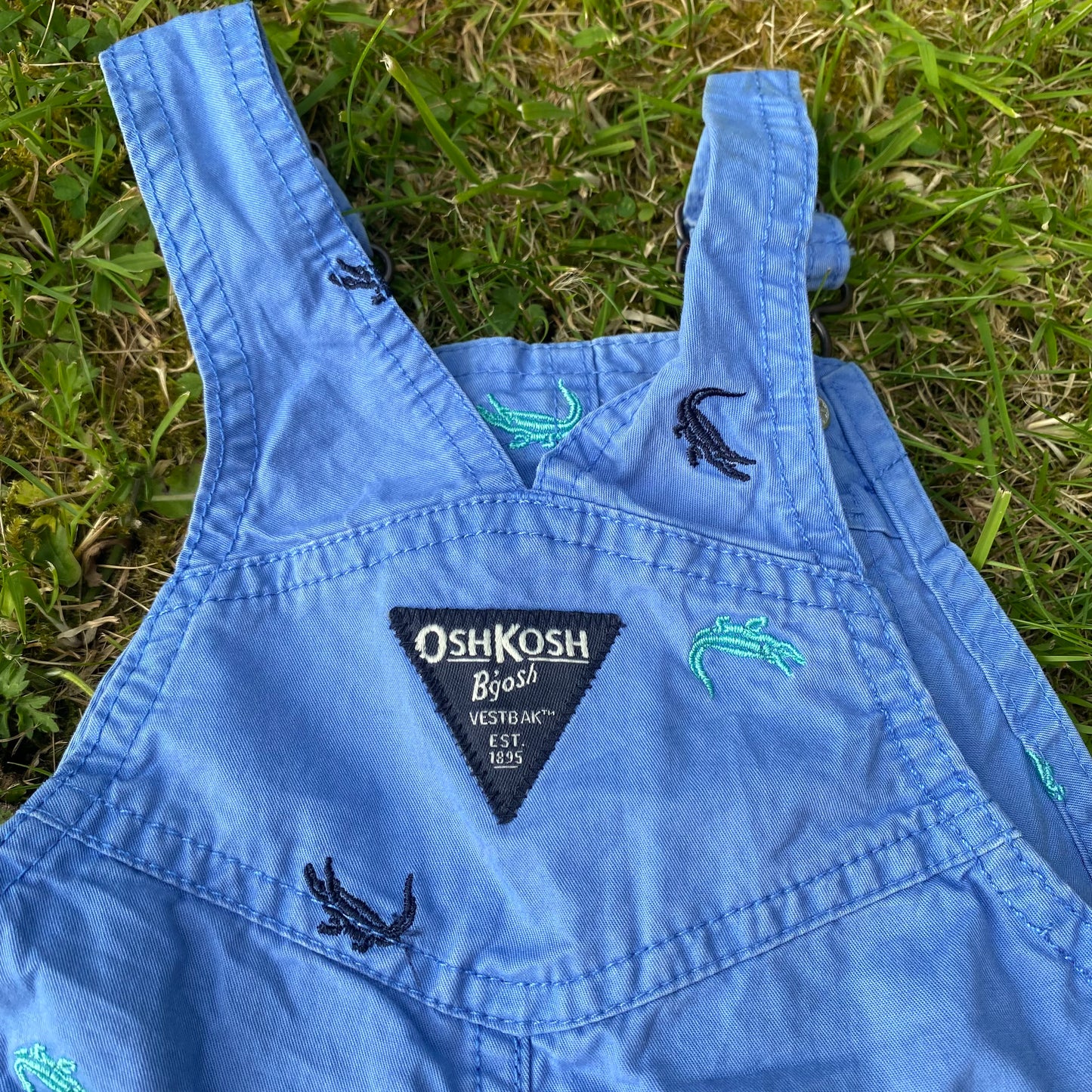 Oshkosh B'Gosh Embroidered Crocodile Romper Dungarees Cotton Dungarees - Secondly