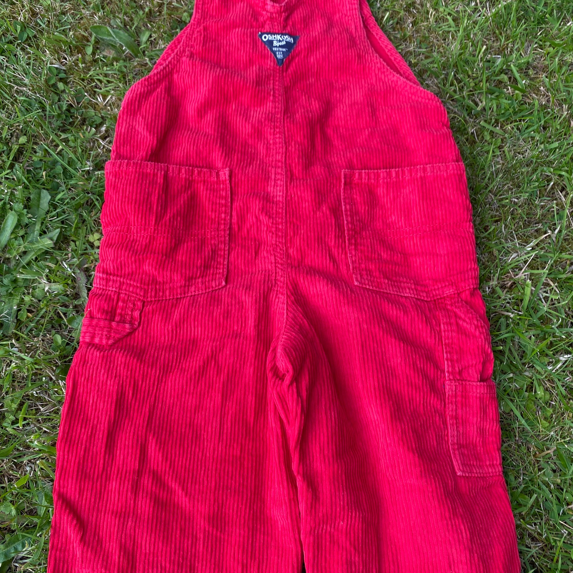 Oshkosh B'Gosh Red Corduroy Dungarees Casual Corduroy Denim - Secondly