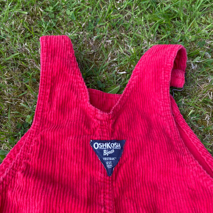 Oshkosh B'Gosh Red Corduroy Dungarees Casual Corduroy Denim - Secondly