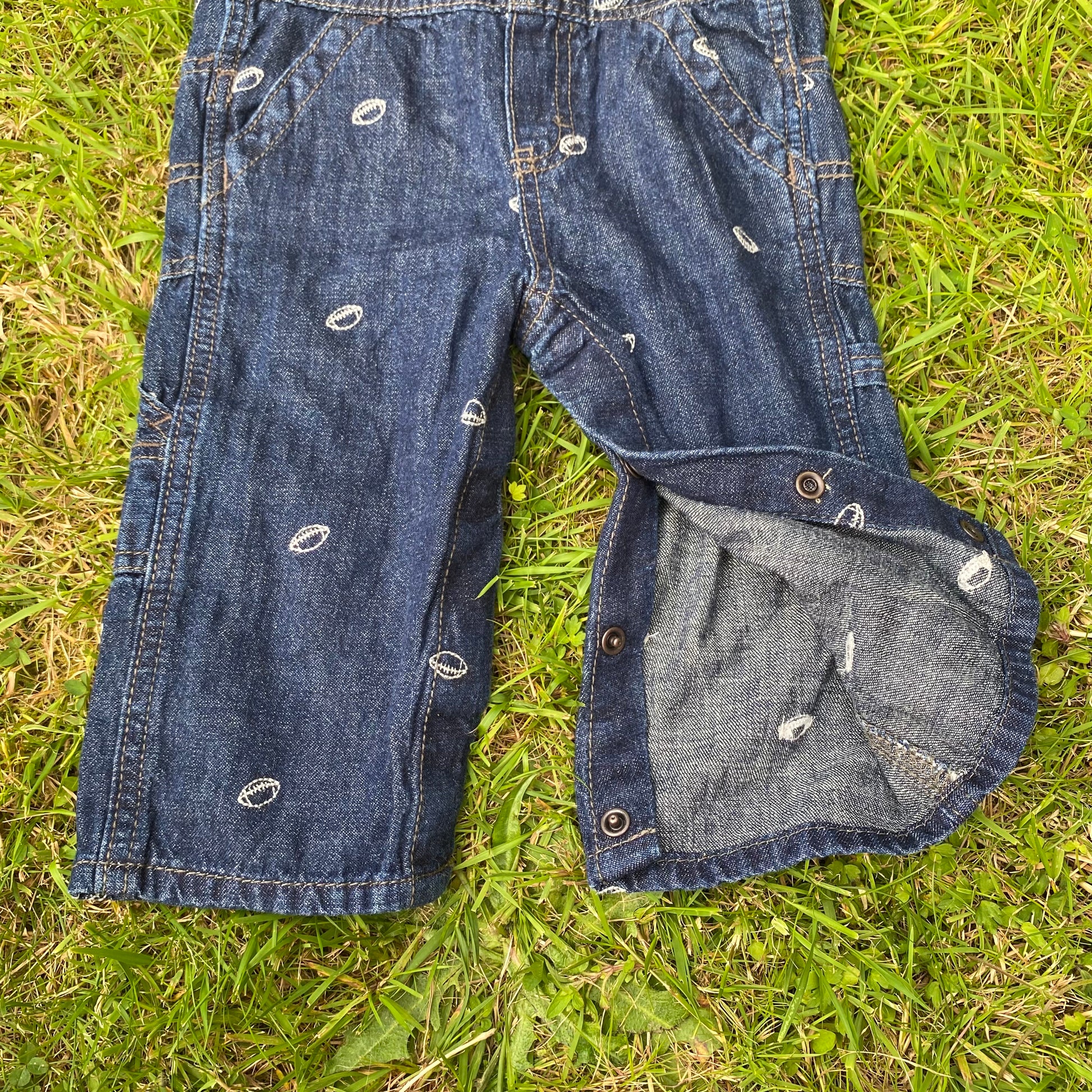 Oshkosh B'Gosh Embroidered American Football Denim Dungarees Denim Dungarees - Secondly