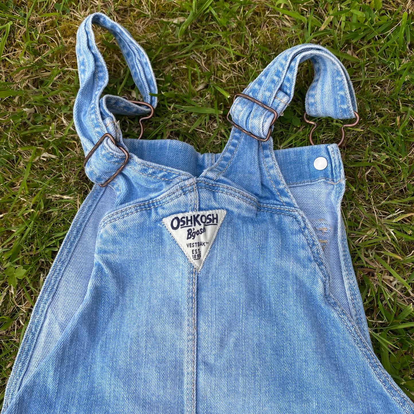 Oshkosh B'Gosh Lightwash Denim Straight Leg Dungarees Denim Dungarees - Secondly