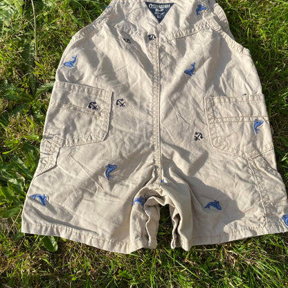 Oshkosh B'Gosh Embroidered Whale & Anchor Romper Dungarees Cotton Dungarees - Secondly