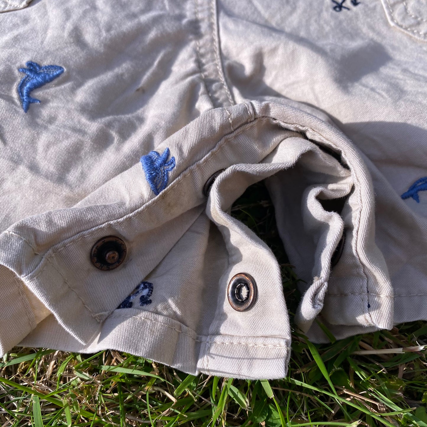 Oshkosh B'Gosh Embroidered Whale & Anchor Romper Dungarees Cotton Dungarees - Secondly