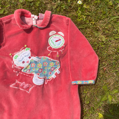 Embroidered Mouse Sleepsuit Onesie All in one Embroidered Footed - Secondly