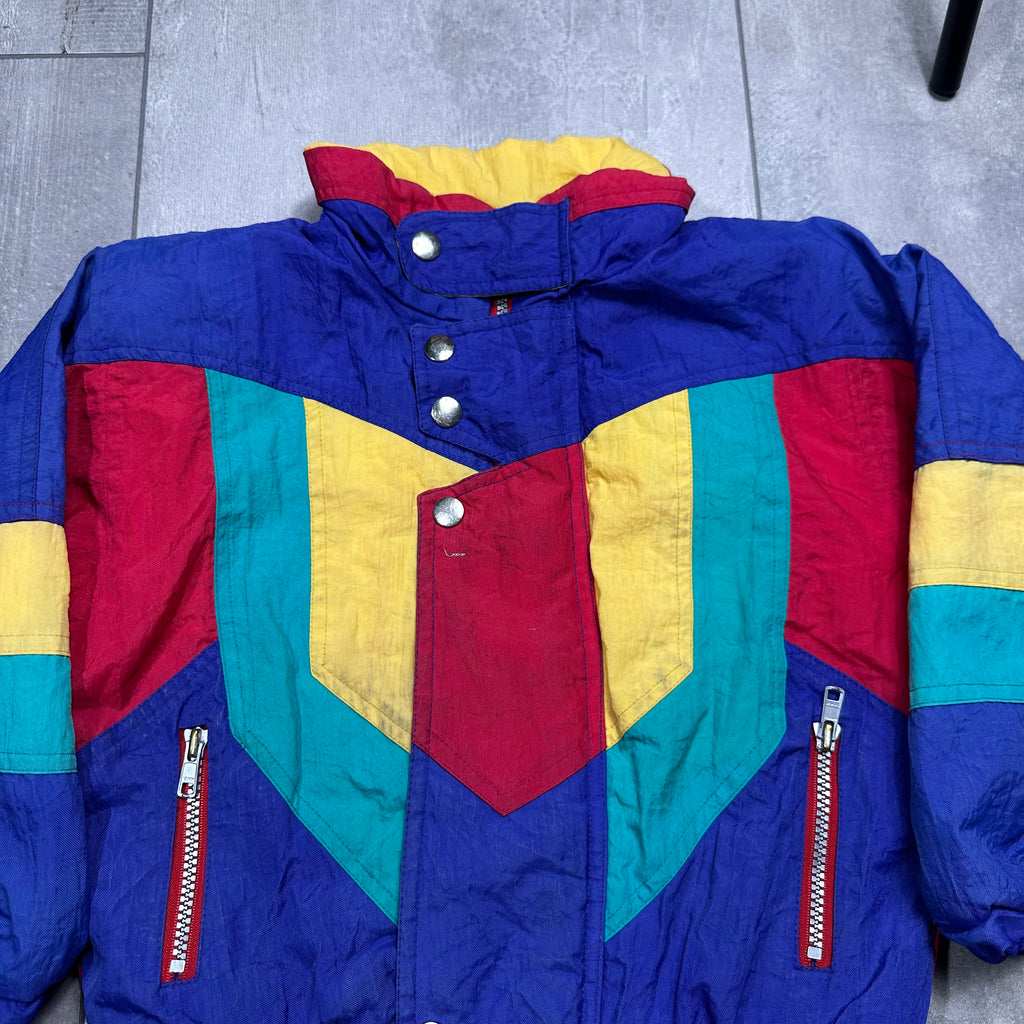 80s Colour Block Puffer Jacket 4-5 Years