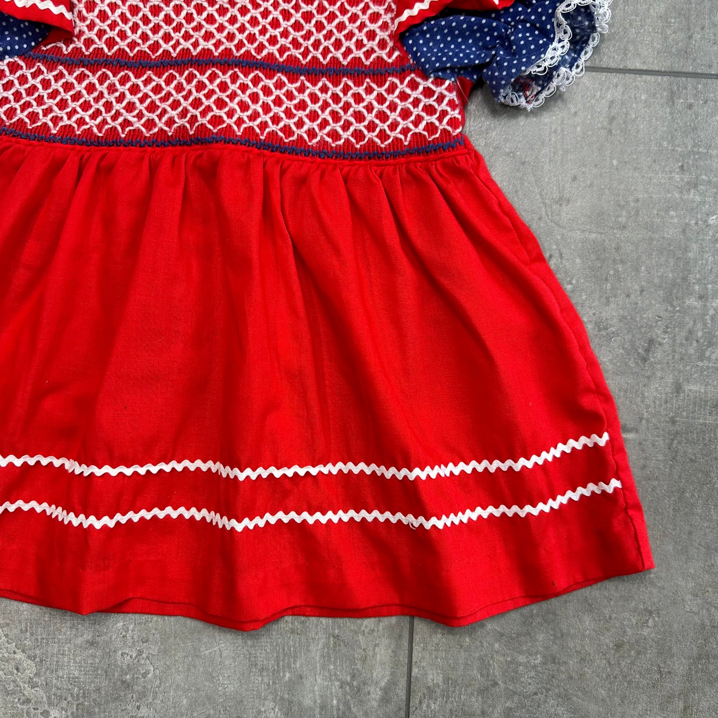 Red Smocked Prairie Dress 1-2 Years