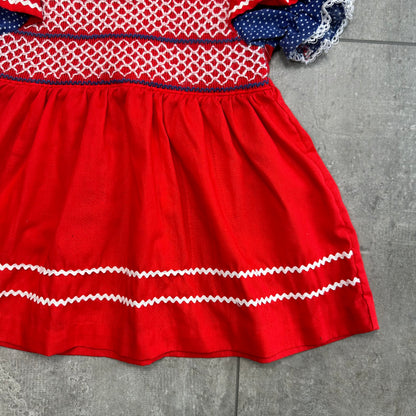 Red Smocked Prairie Dress 1-2 Years