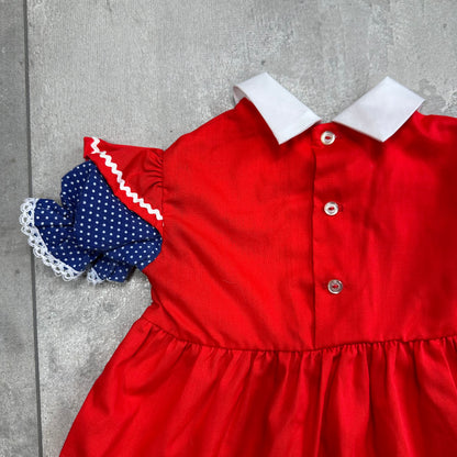 Red Smocked Prairie Dress 1-2 Years