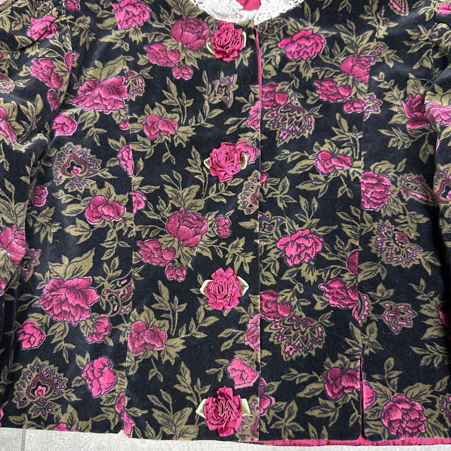 Velvet Rose Printed Jacket 9-10 Years