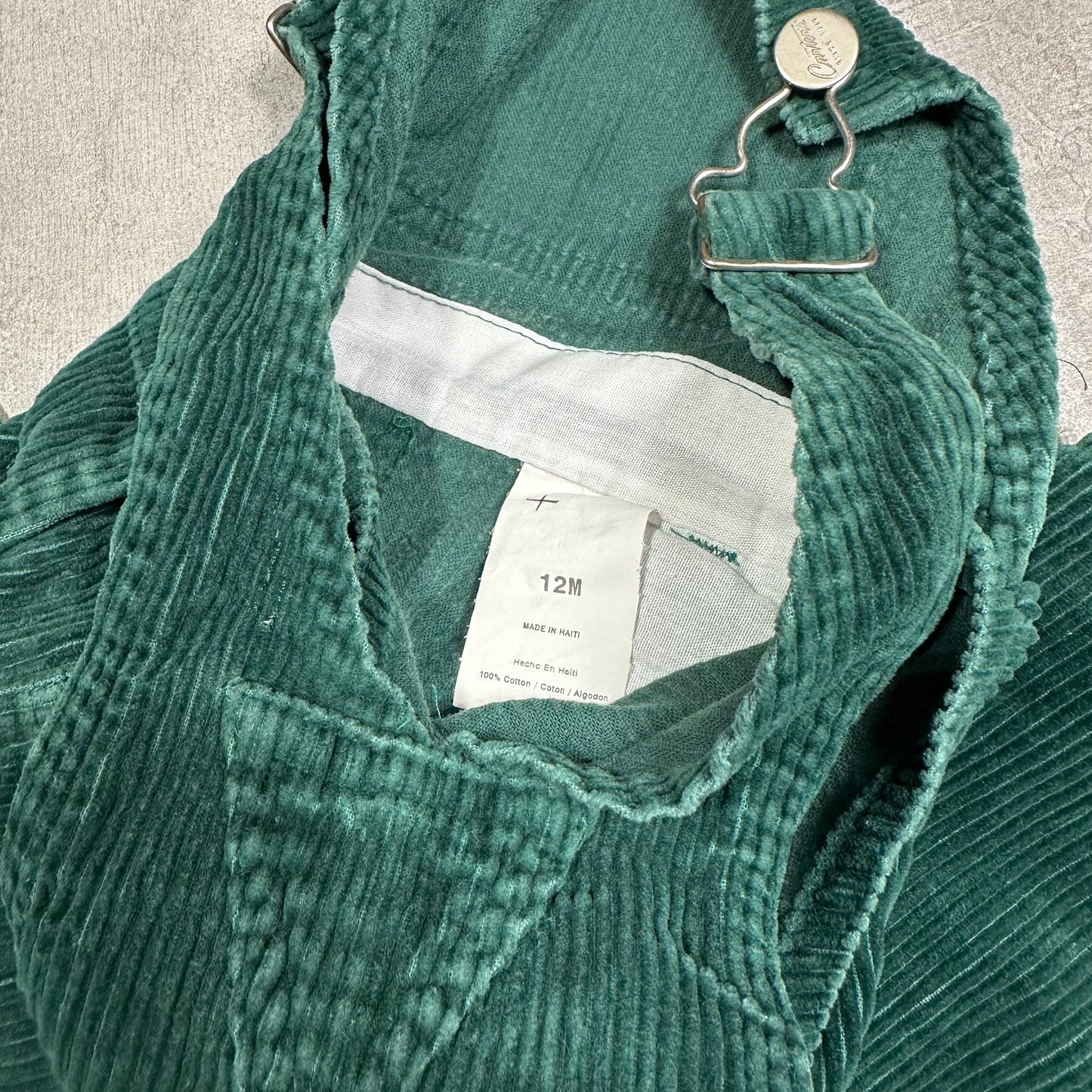 Carter's Green Corduroy Dungarees 12-18 Months