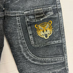 Lion Embroidered Cargo Jeans 9-12 Months