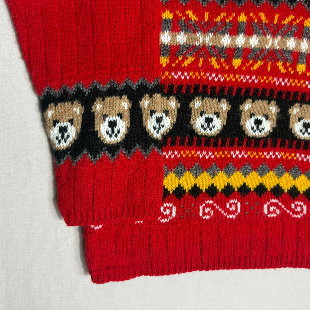 Teddy Bear Stripe Pattern Knit 9-10 Years