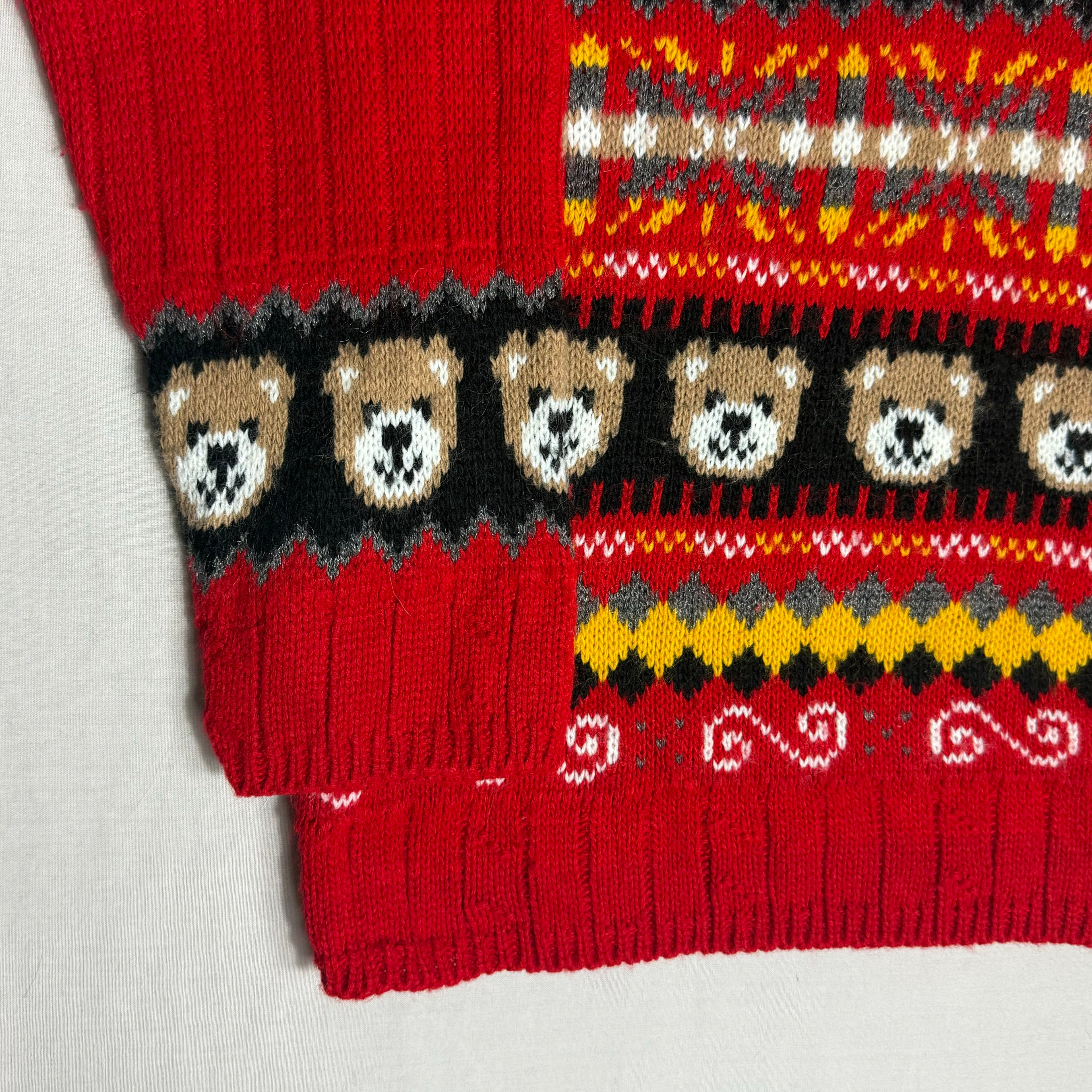 Teddy Bear Stripe Pattern Knit 9-10 Years