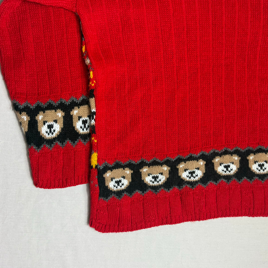 Teddy Bear Stripe Pattern Knit 9-10 Years