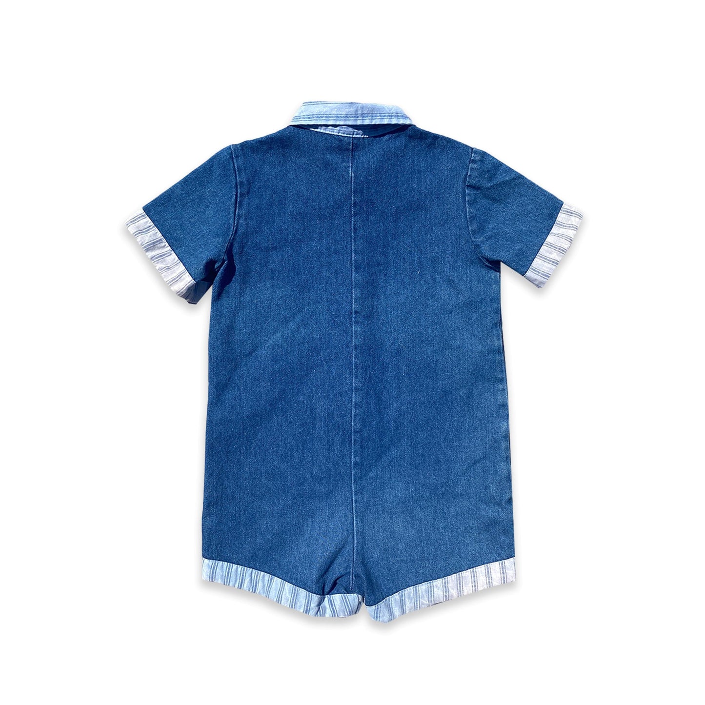 Builder Embroidered Denim Romper