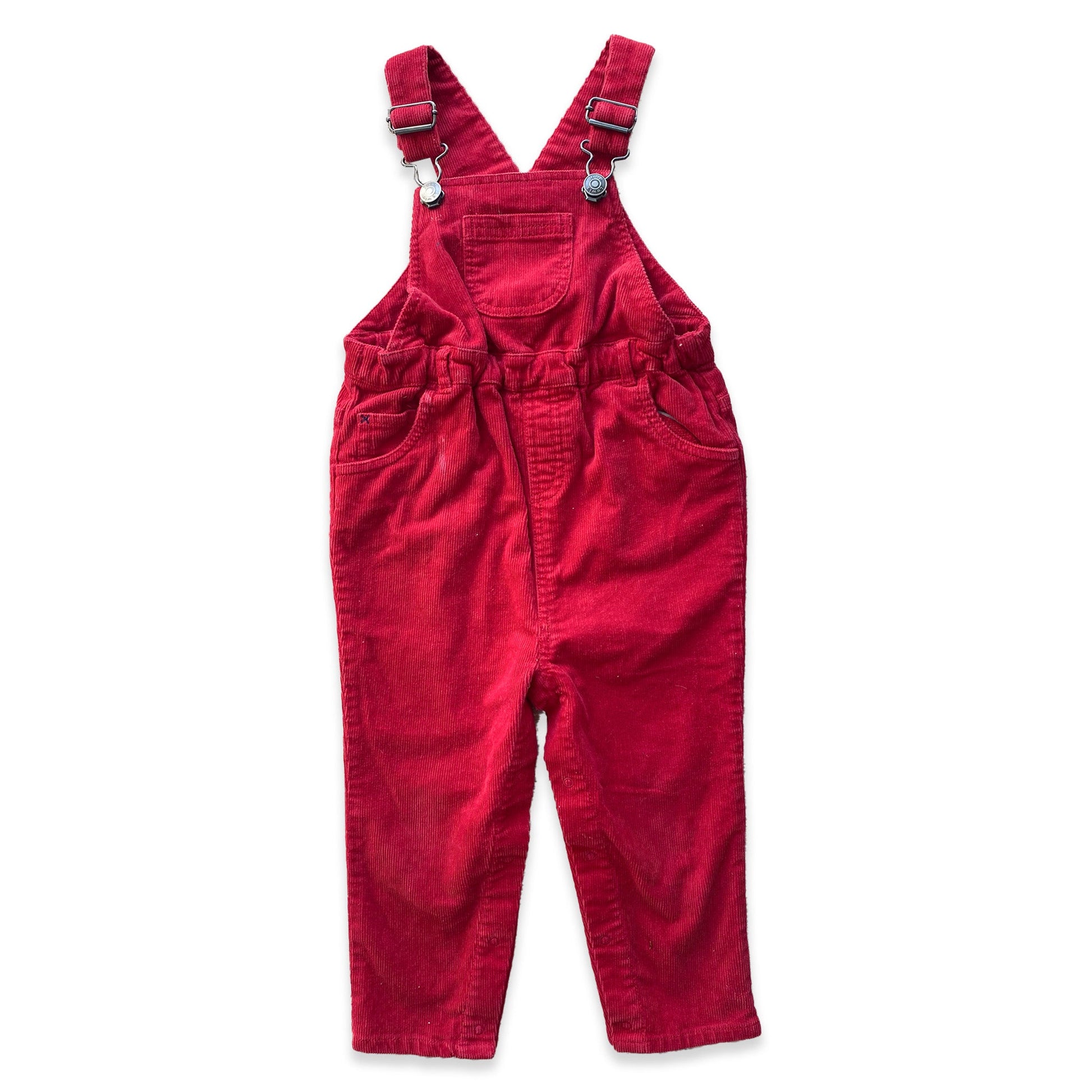 Bright Red Corduroy Dungarees