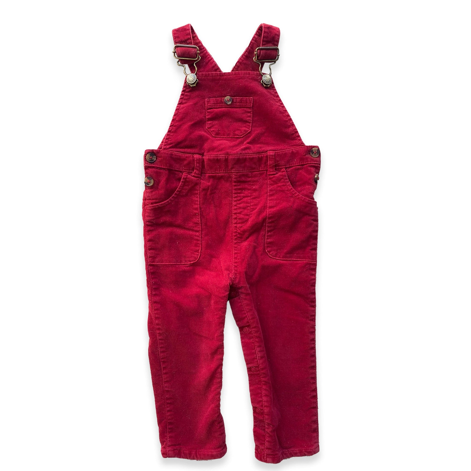 Dark Red Corduroy Dungarees