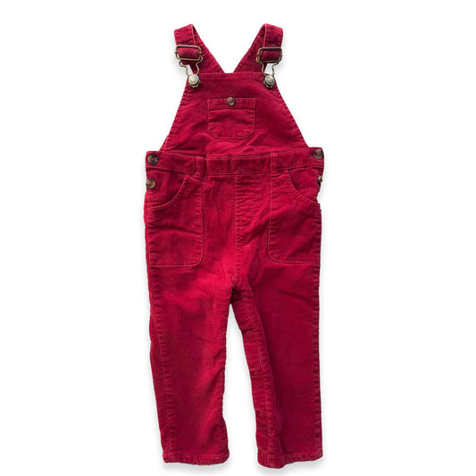 Dark Red Corduroy Dungarees