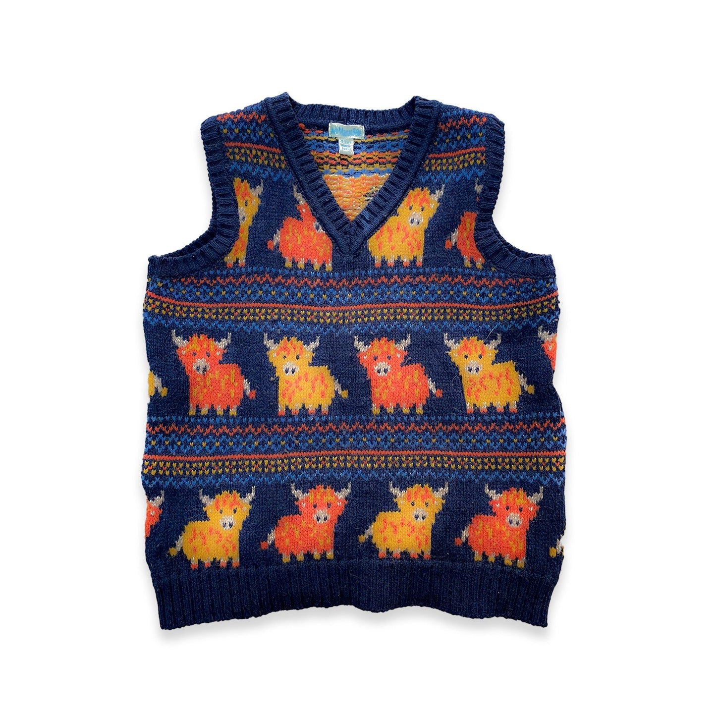 Cow Print Wool Vest