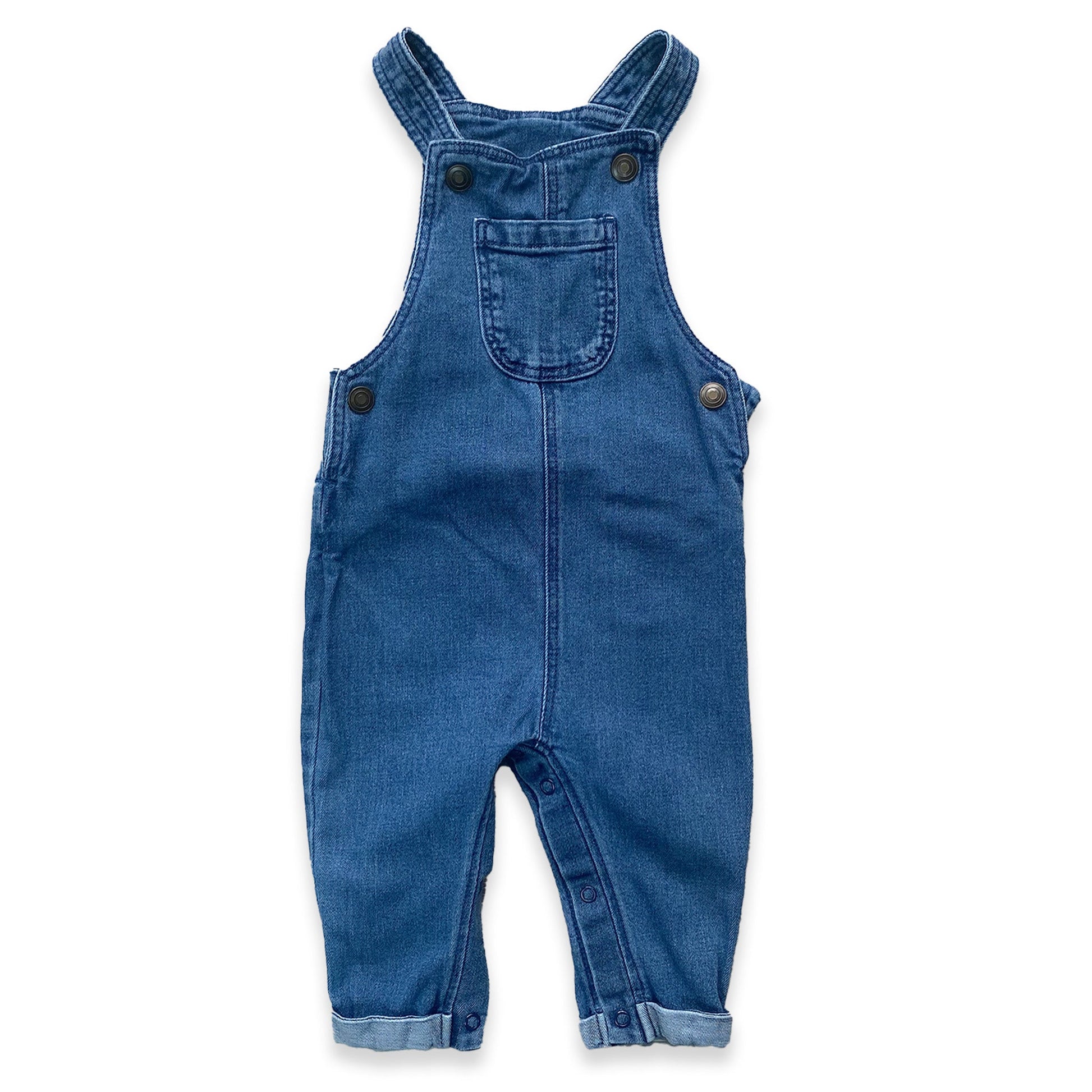 Denim Cuffed Dungarees